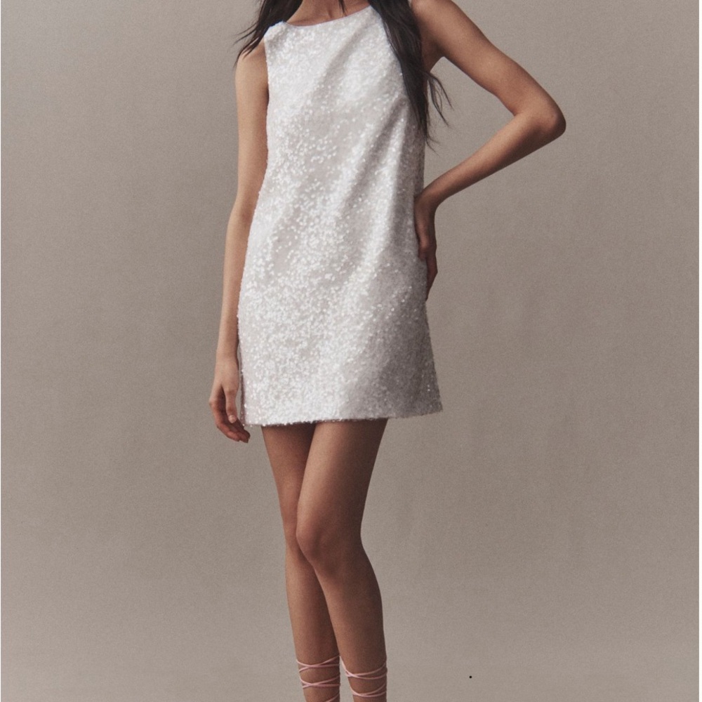 Sachin & Babi Addy Sleeveless Sequin Bow-Back Shift Mini Dress - NWT